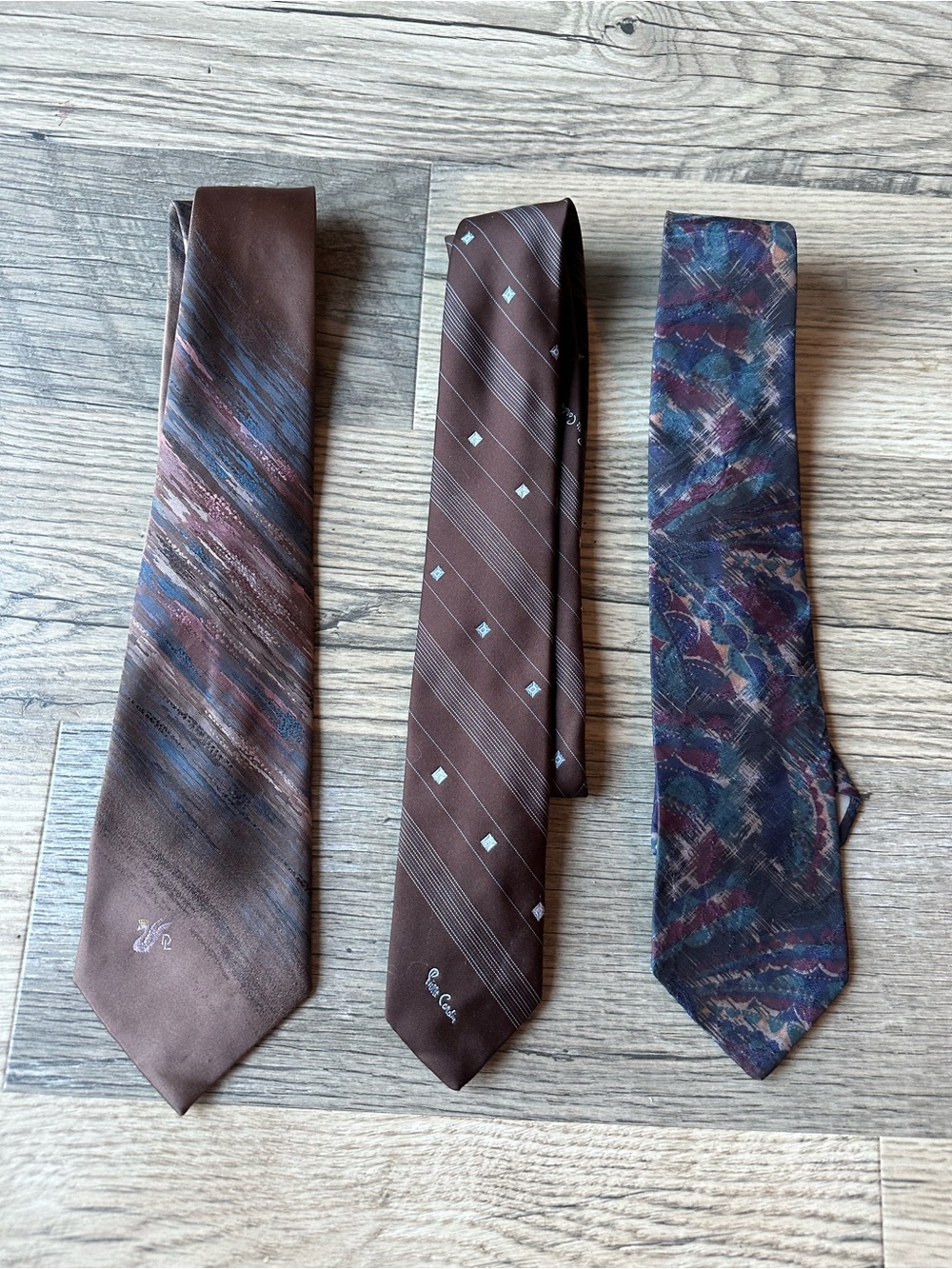 Bundle of Silk Ties Men's Brown Patterned Silk Tie Classic Professional Style